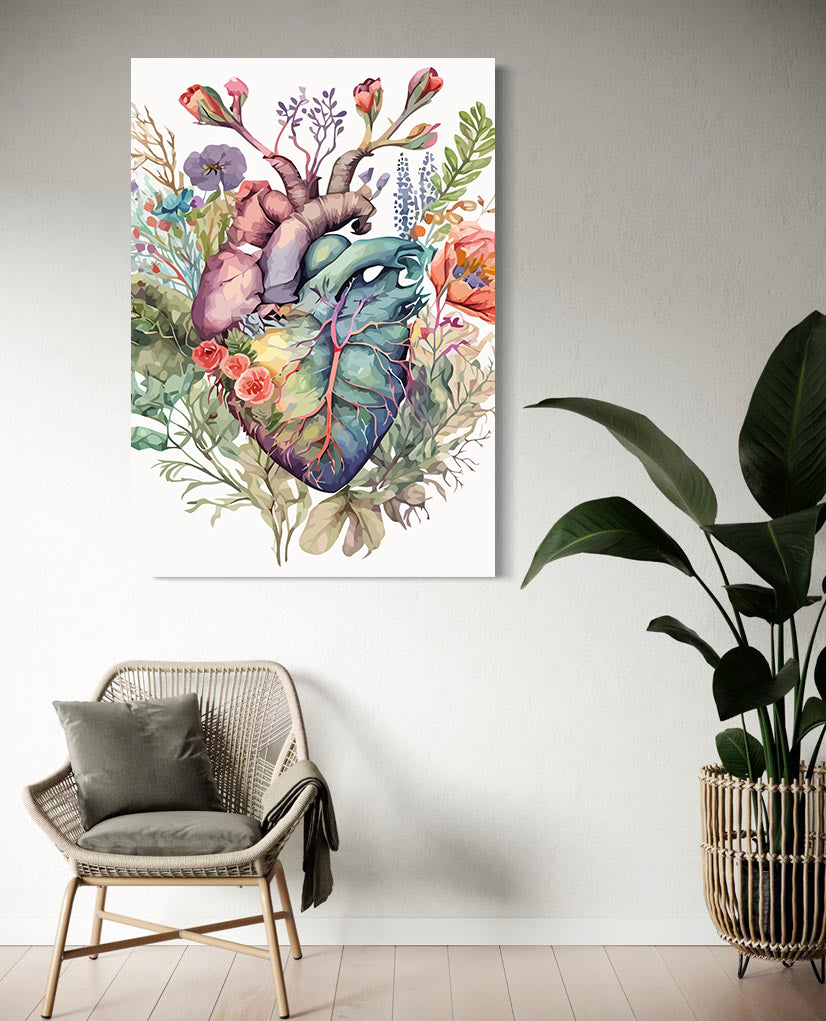 Set Pictură pe numere - Inimă din Flori 6026