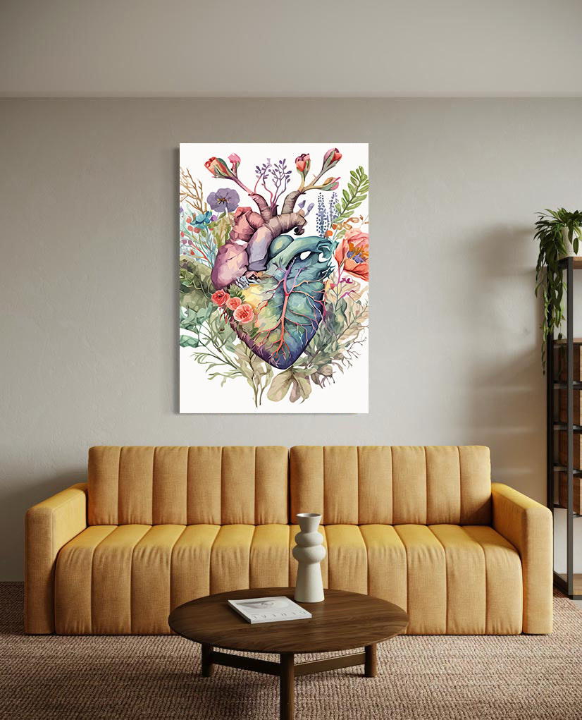 Set Pictură pe numere - Inimă din Flori 6026