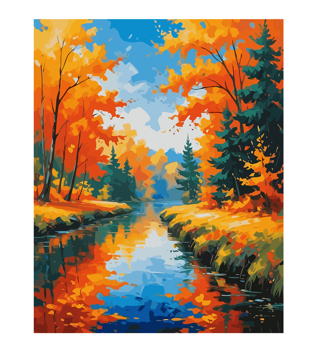 Set Pictură pe numere – Peisaj de Toamnă 6066