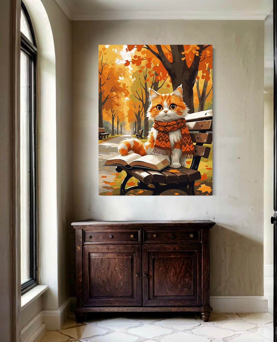 Set Pictură pe numere – Pisicuță Toamna în Parc 6089