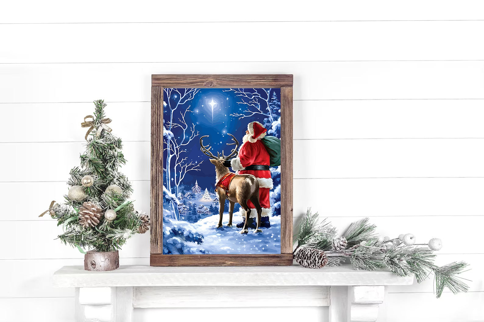 Set Pictură pe numere – Rudolf Și Moș Crăciun 6124