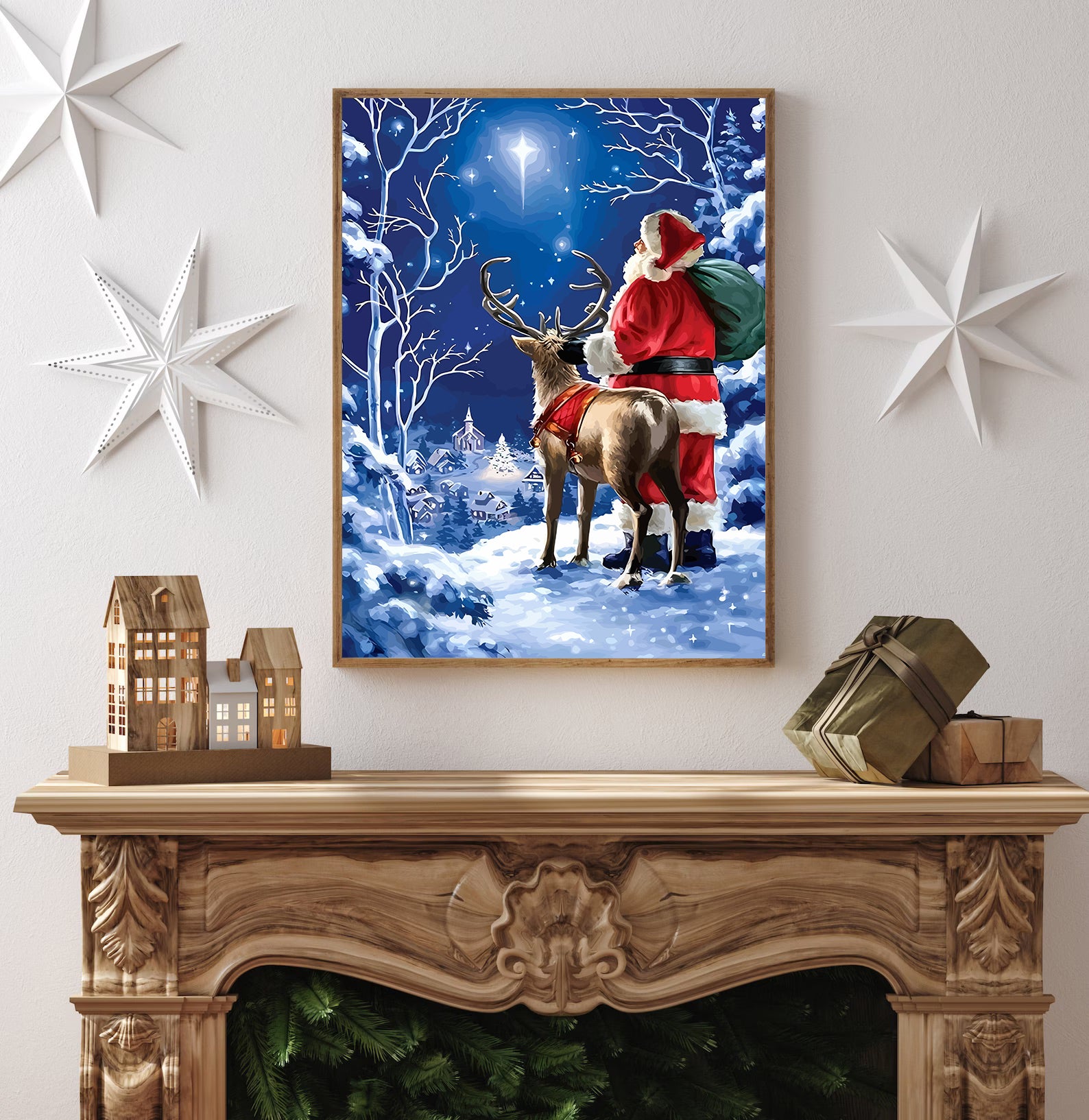 Set Pictură pe numere – Rudolf Și Moș Crăciun 6124