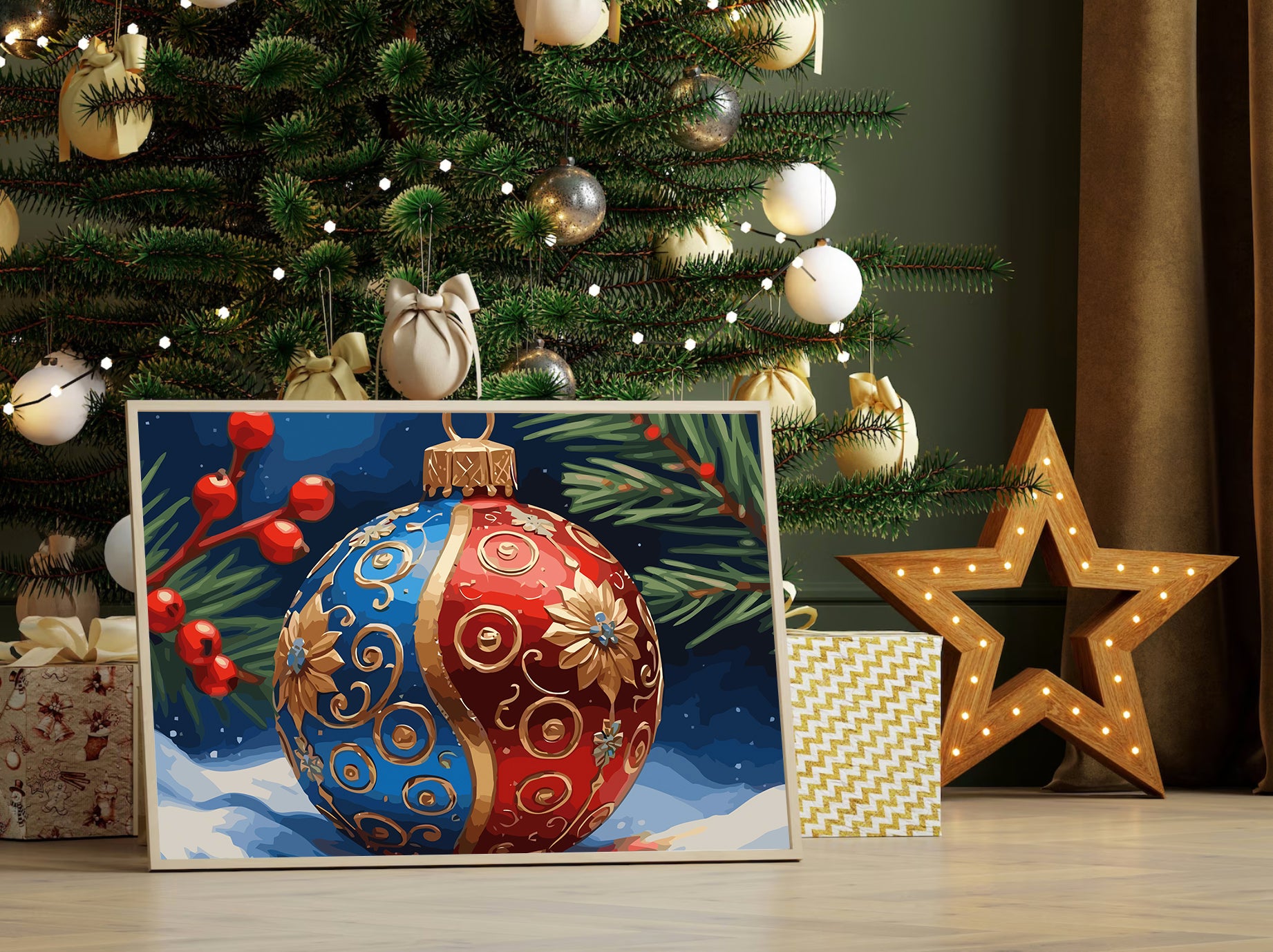 Set Pictură pe numere – Decorațiuni De Crăciun 6139