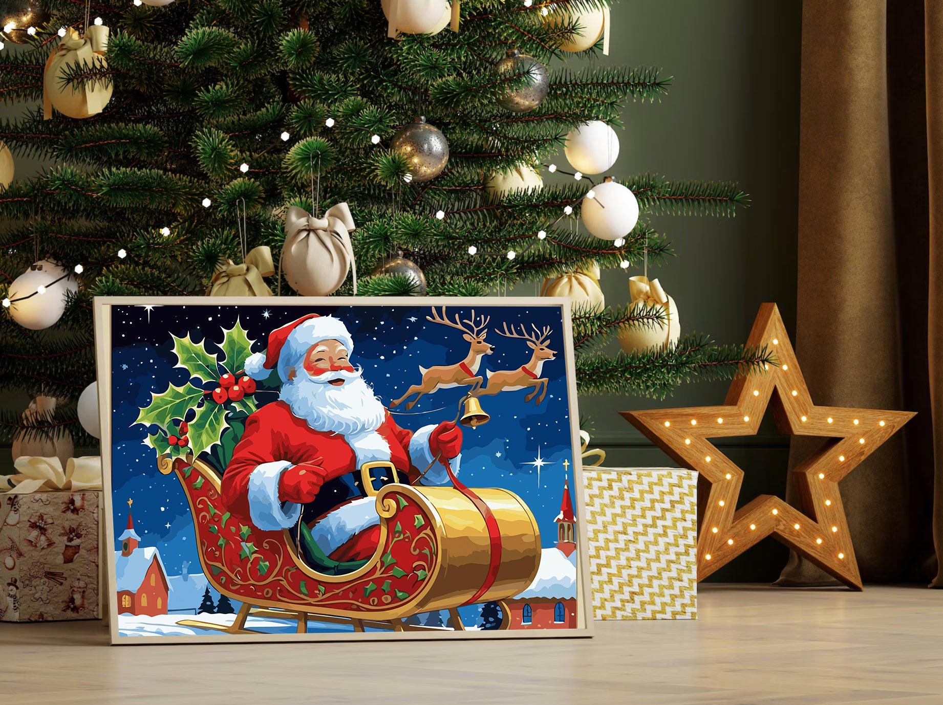 Set Pictură pe numere – Sania Lui Moș Crăciun 6159