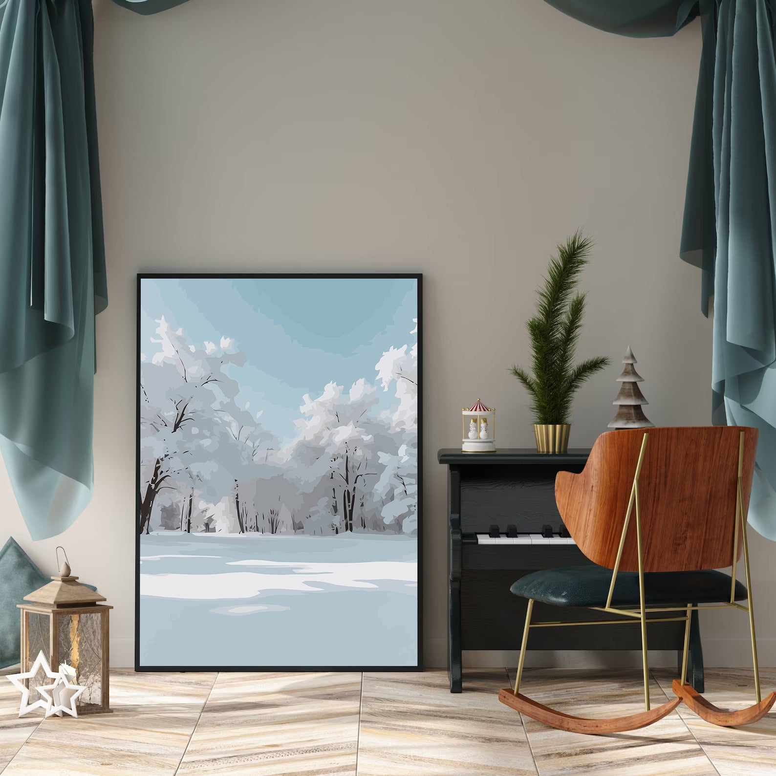 Set Pictură pe numere – Peisaj De Iarnă 6176