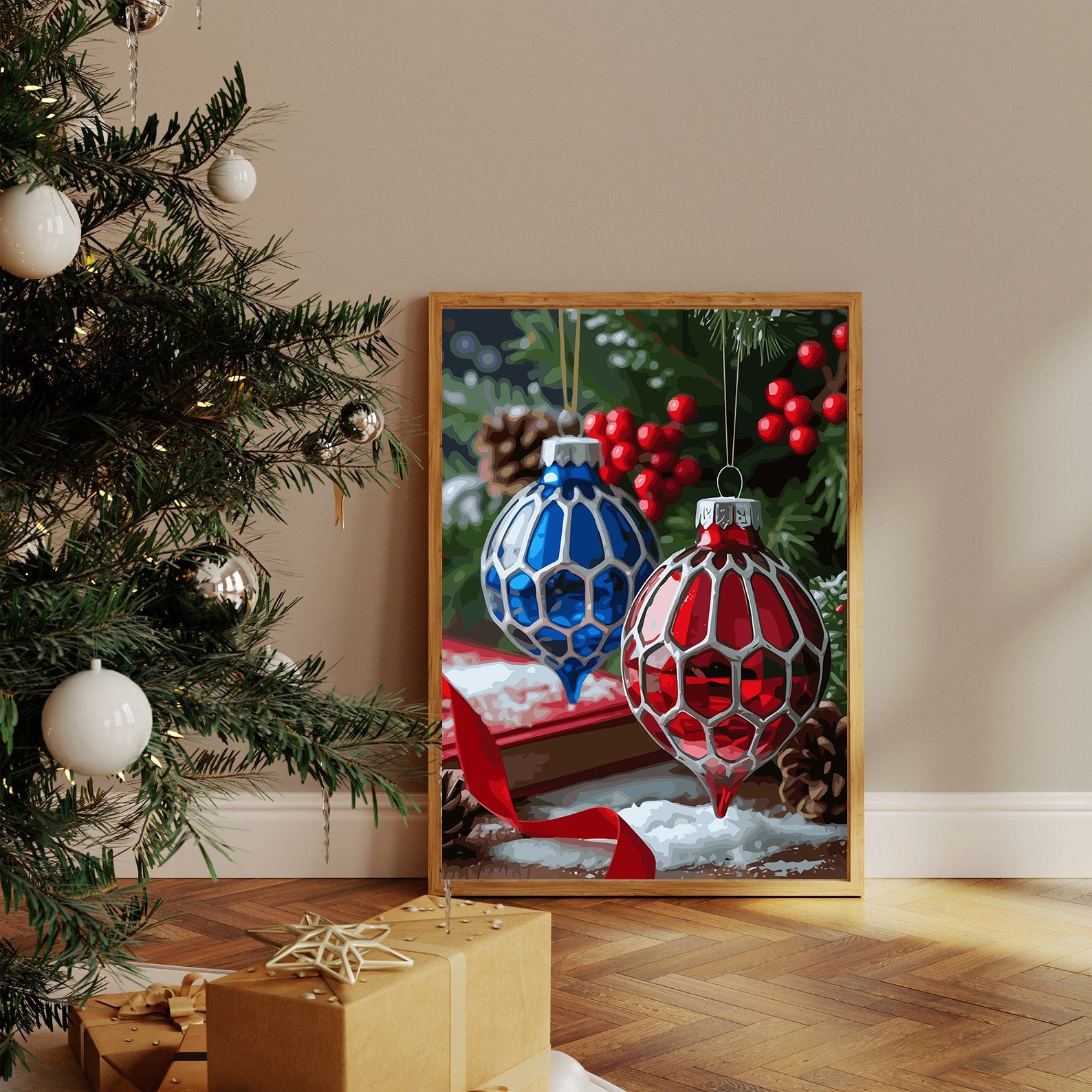 Set Pictură pe numere – Decorațiuni De Crăciun 6185