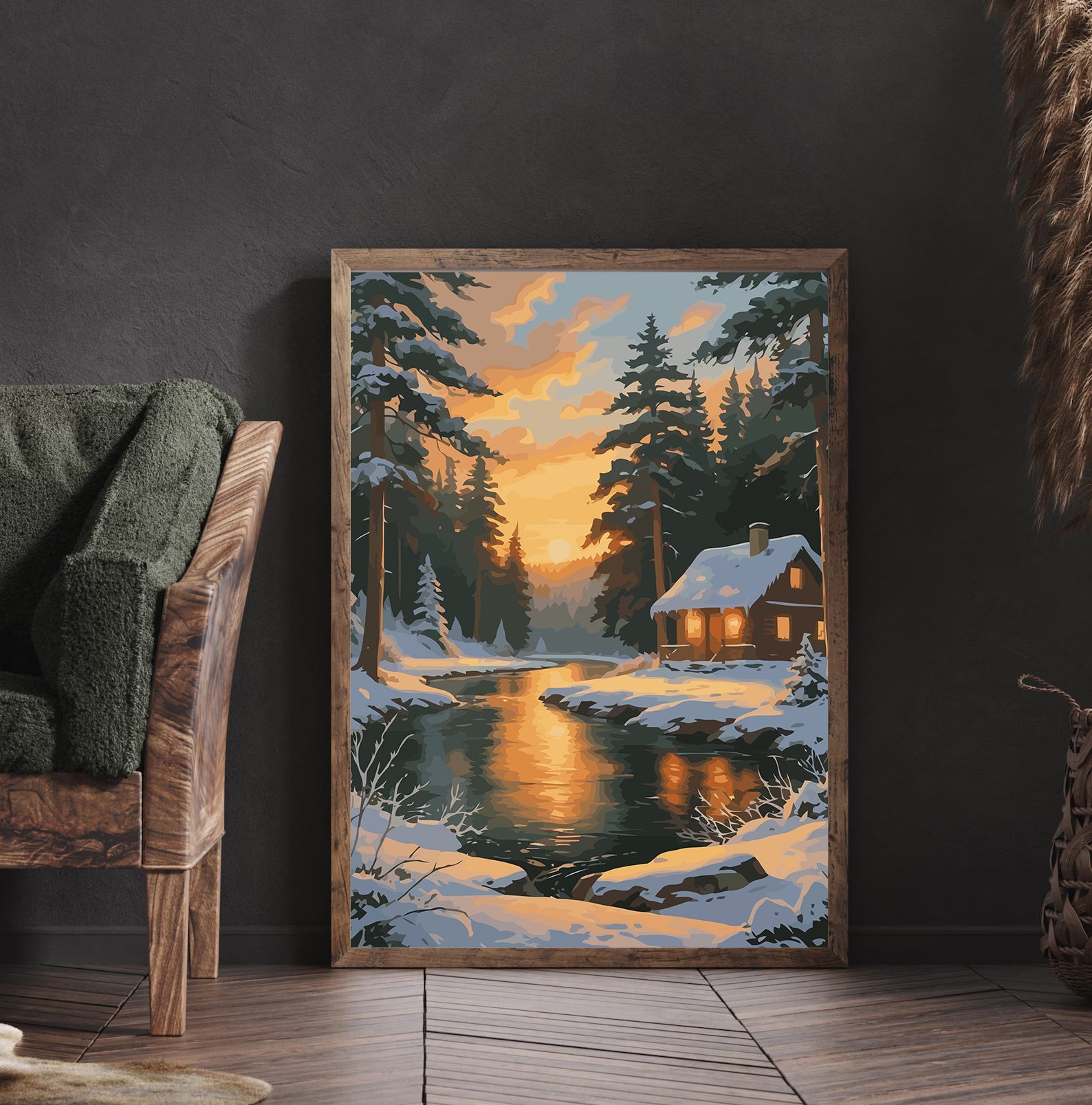 Set Pictură pe numere – Căsuță În Pădurea De Iarnă 6209