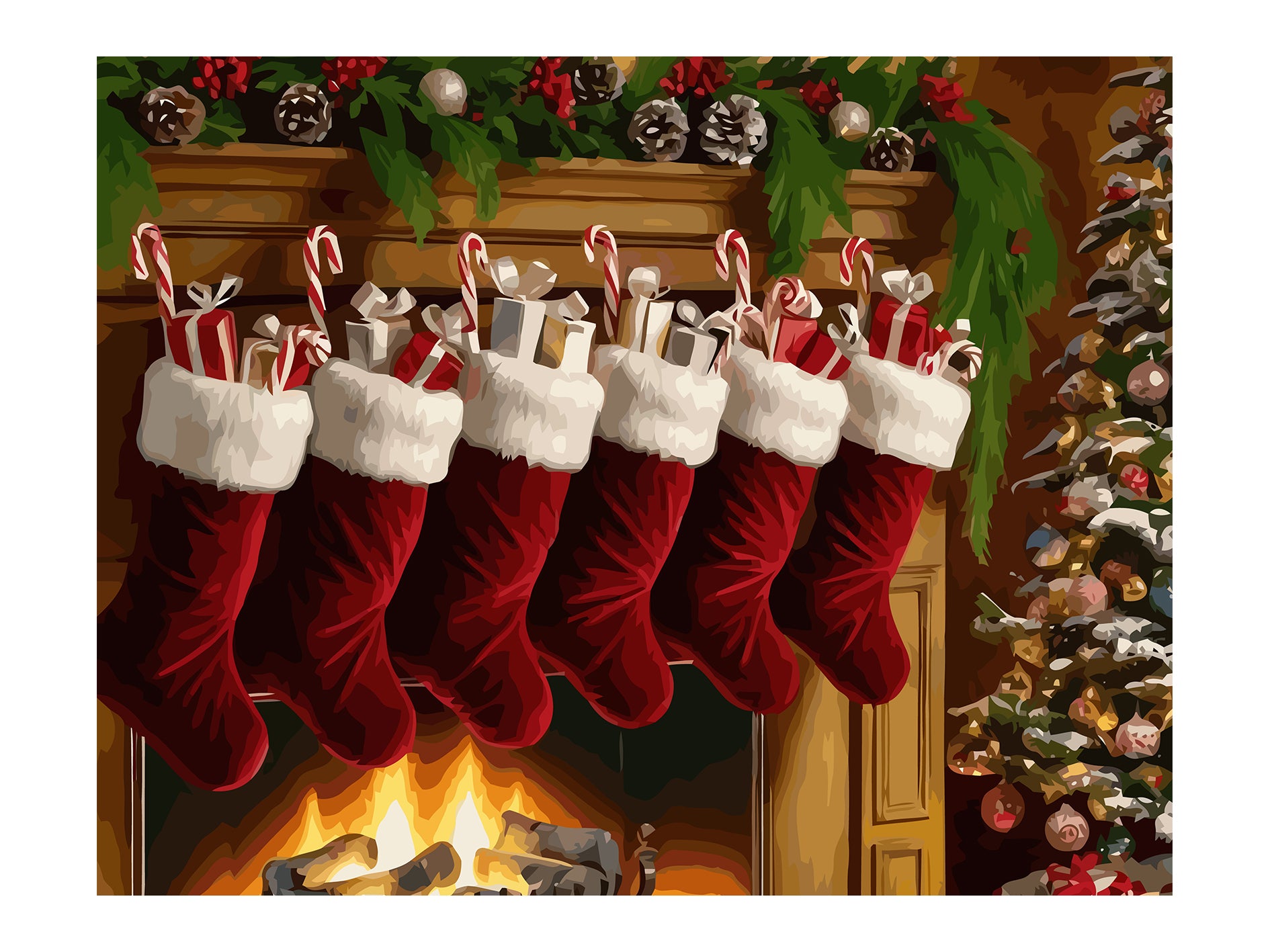 Set Pictură pe numere – Ciorapi De Crăciun 6212