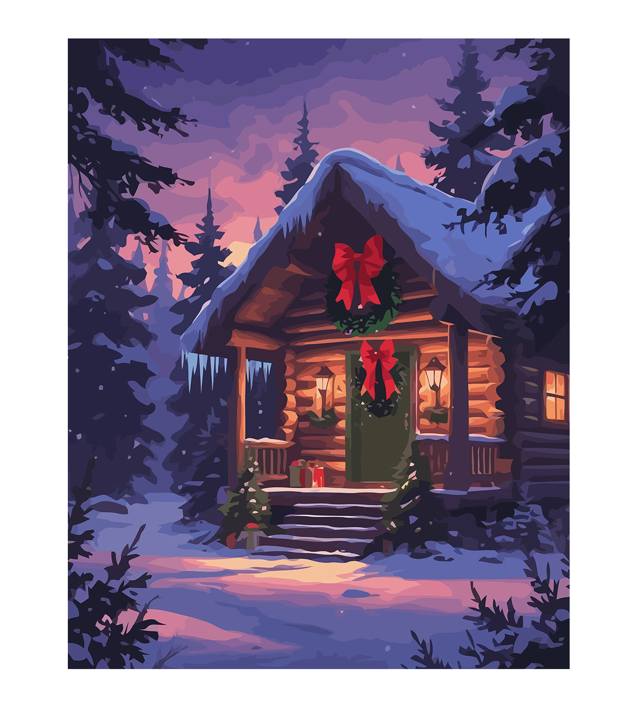 Set Pictură pe numere – Căsuță În Pădure Iarna 6234