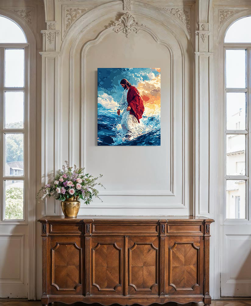 Set Pictură pe numere – Isus Hristos Mergând Pe Apă 6255