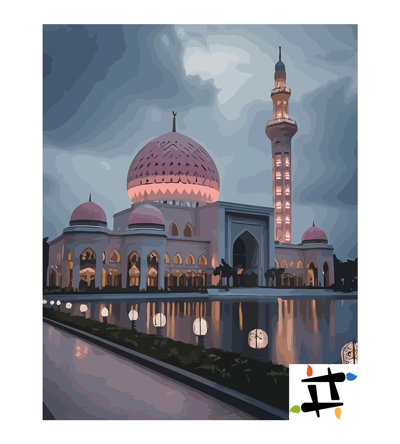 Set Pictură pe numere – Moscheea Roz La Amurg 6298