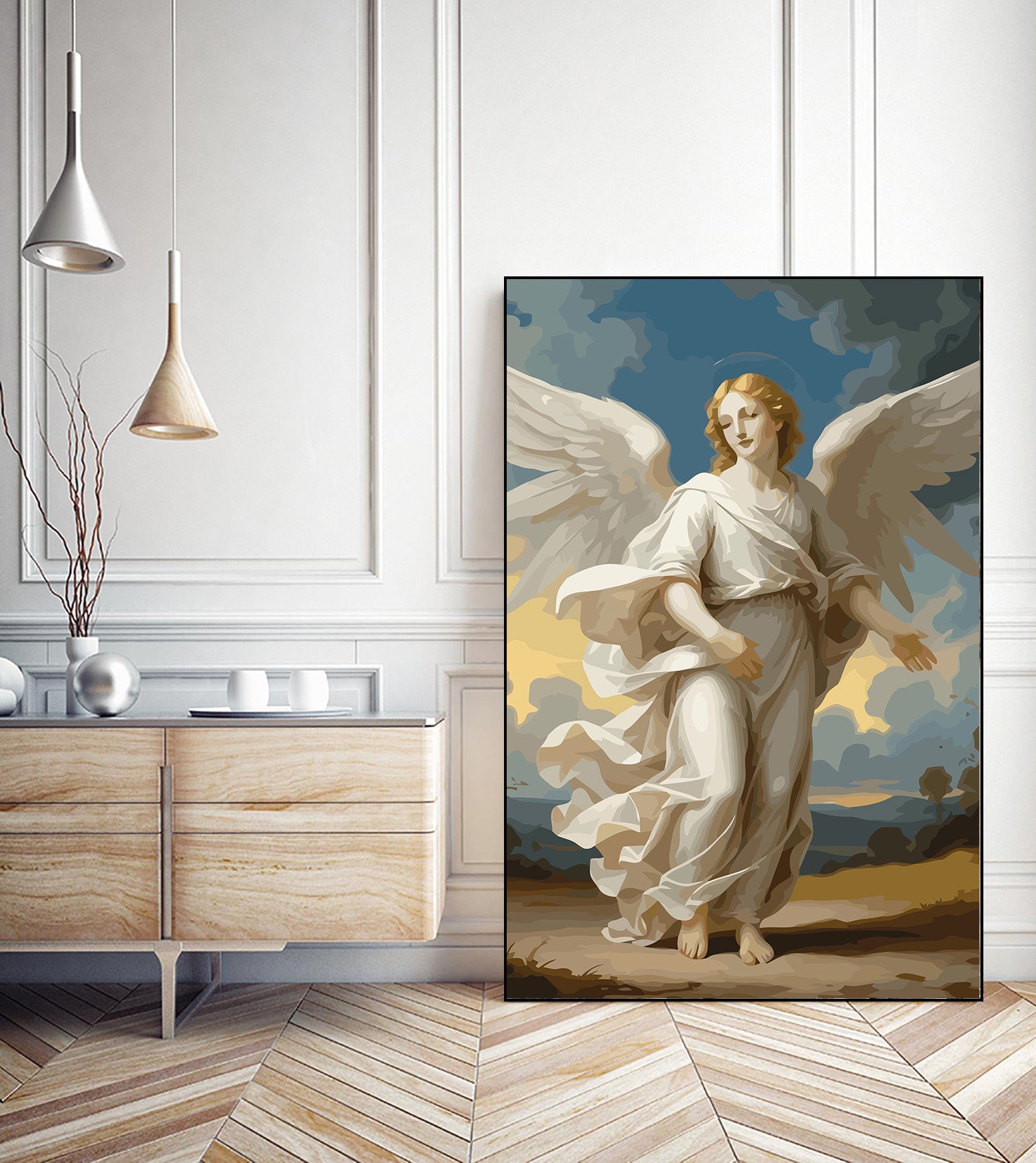 Pictura pe Numere – inger Ceresc in Robe Albe 6304