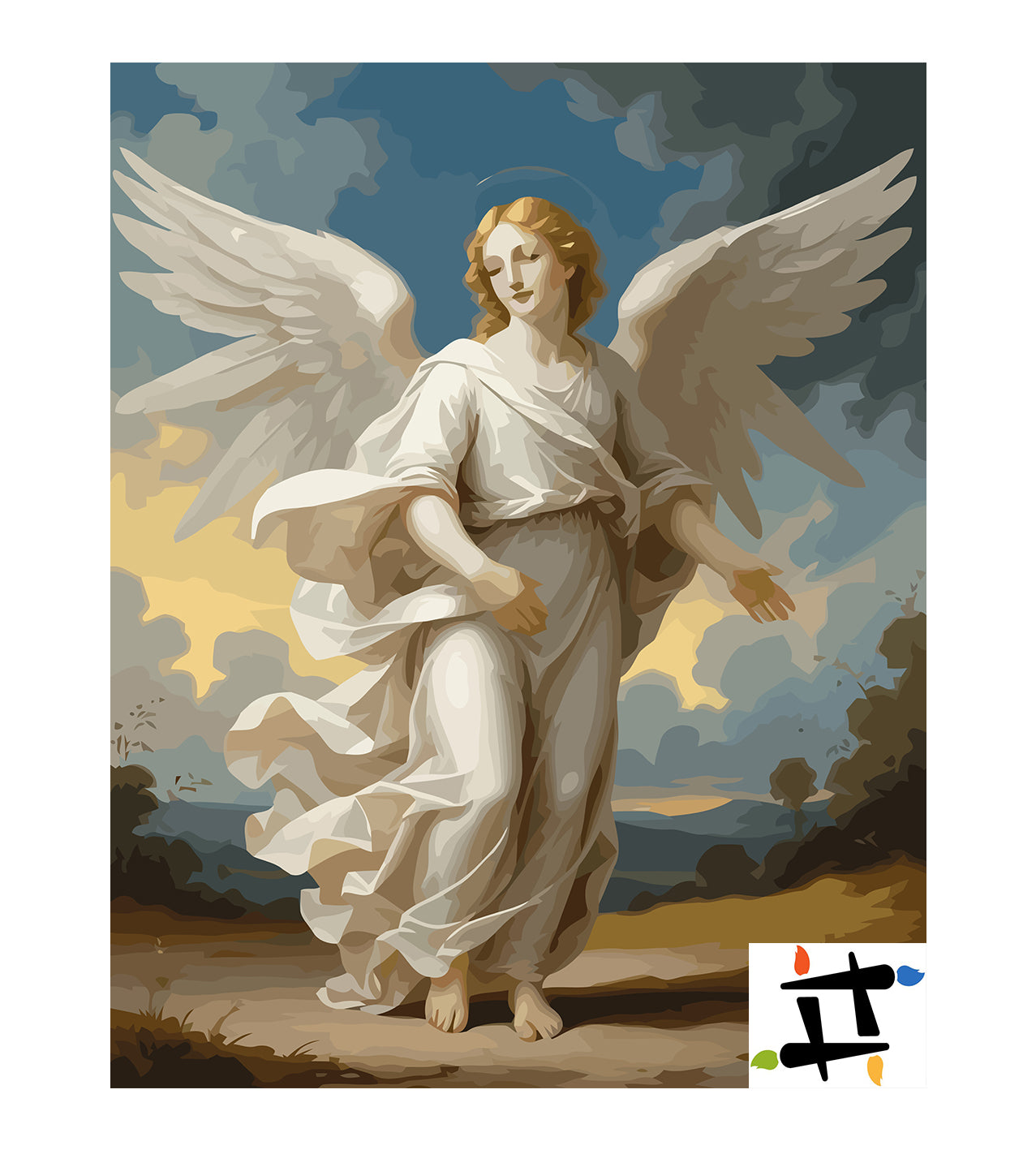 Set Pictură pe numere – Înger Ceresc În Robe Albe 6304