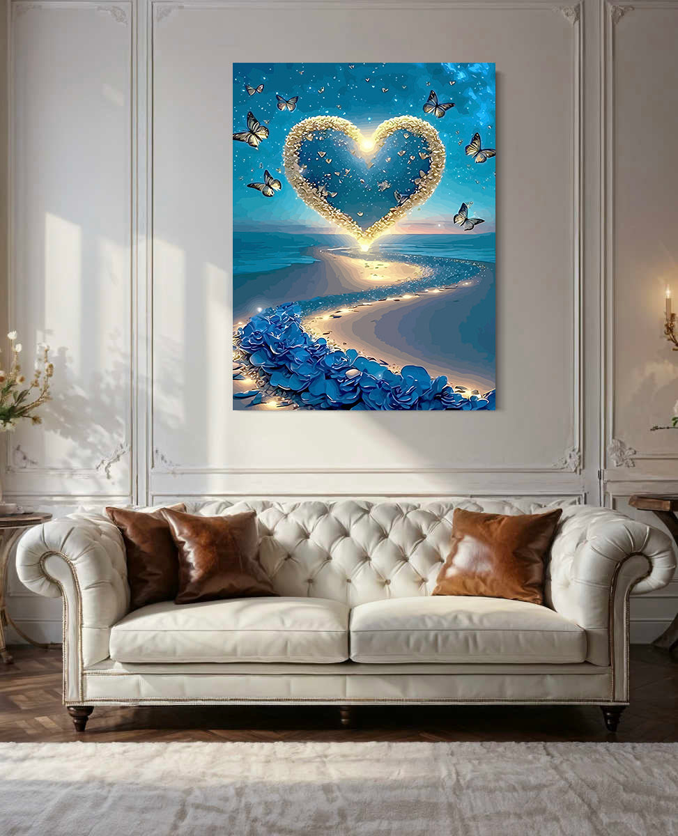 Set Pictură pe numere – Inimă Și Fluturi 6420