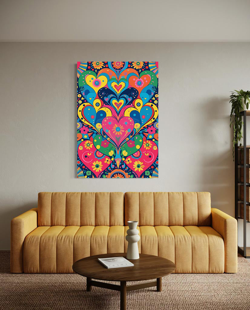 Set Pictură pe numere – Inimi Multicolore 6463