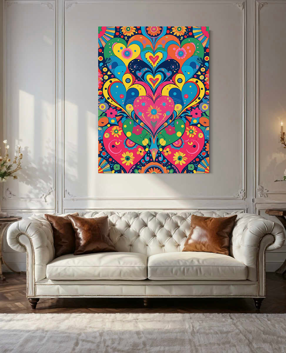 Set Pictură pe numere – Inimi Multicolore 6463