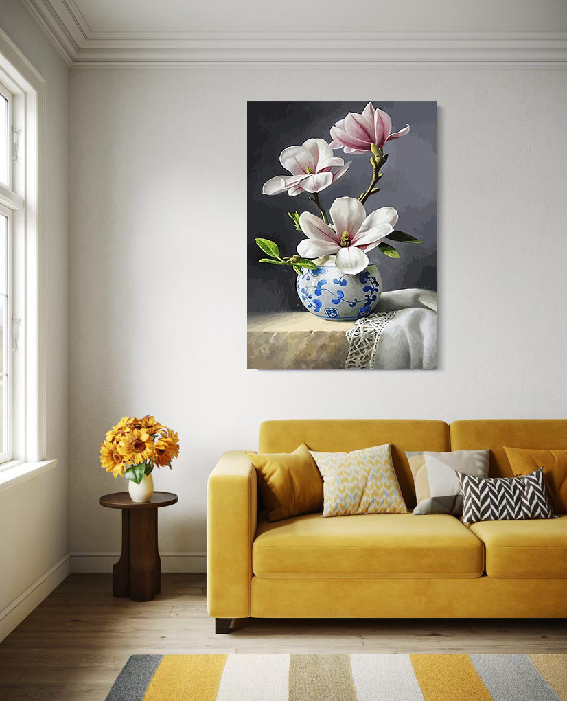 Pictura pe Numere Flori in Vaza 6469