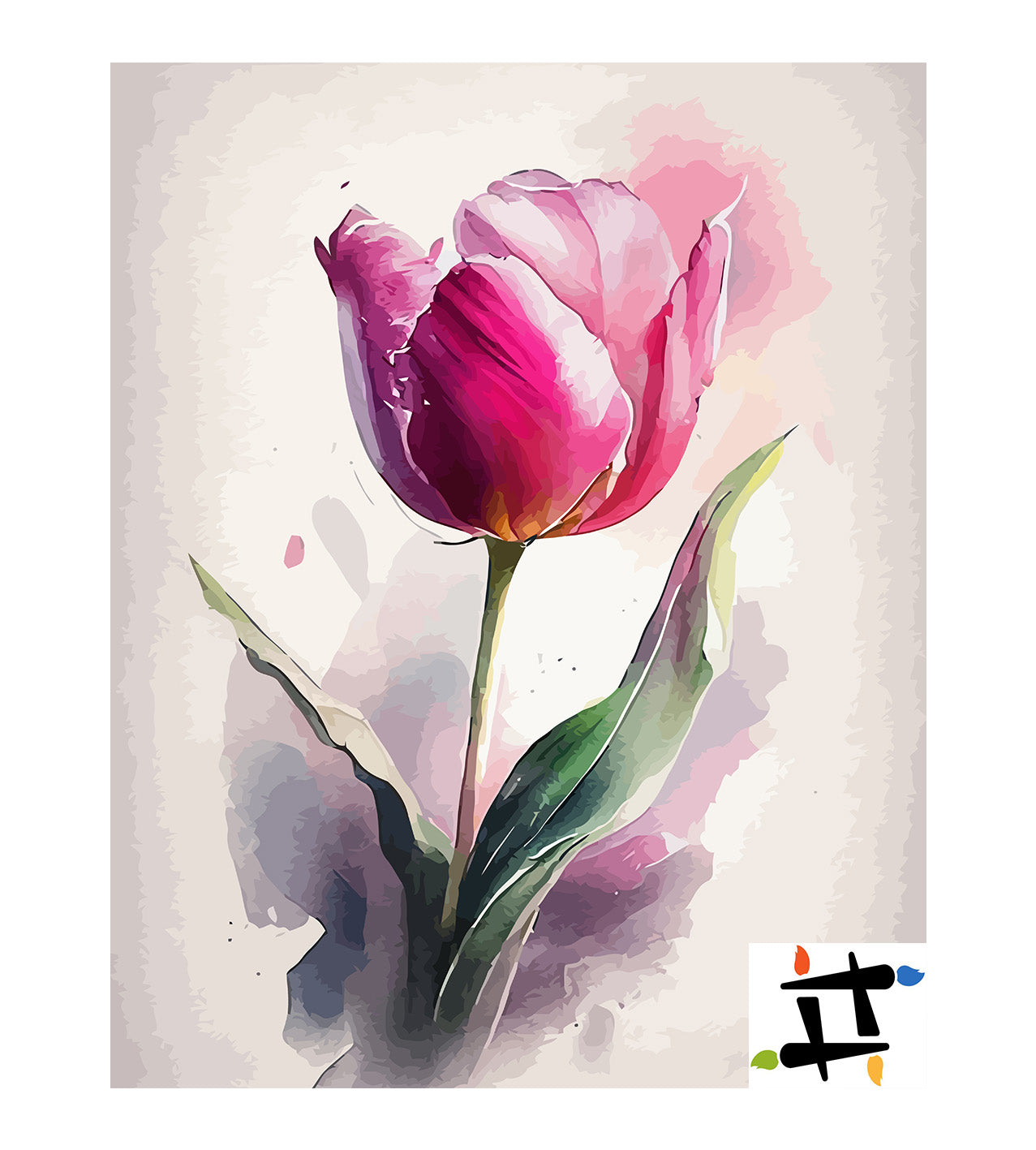 Pictura pe Numere Laleaua Roz 6472