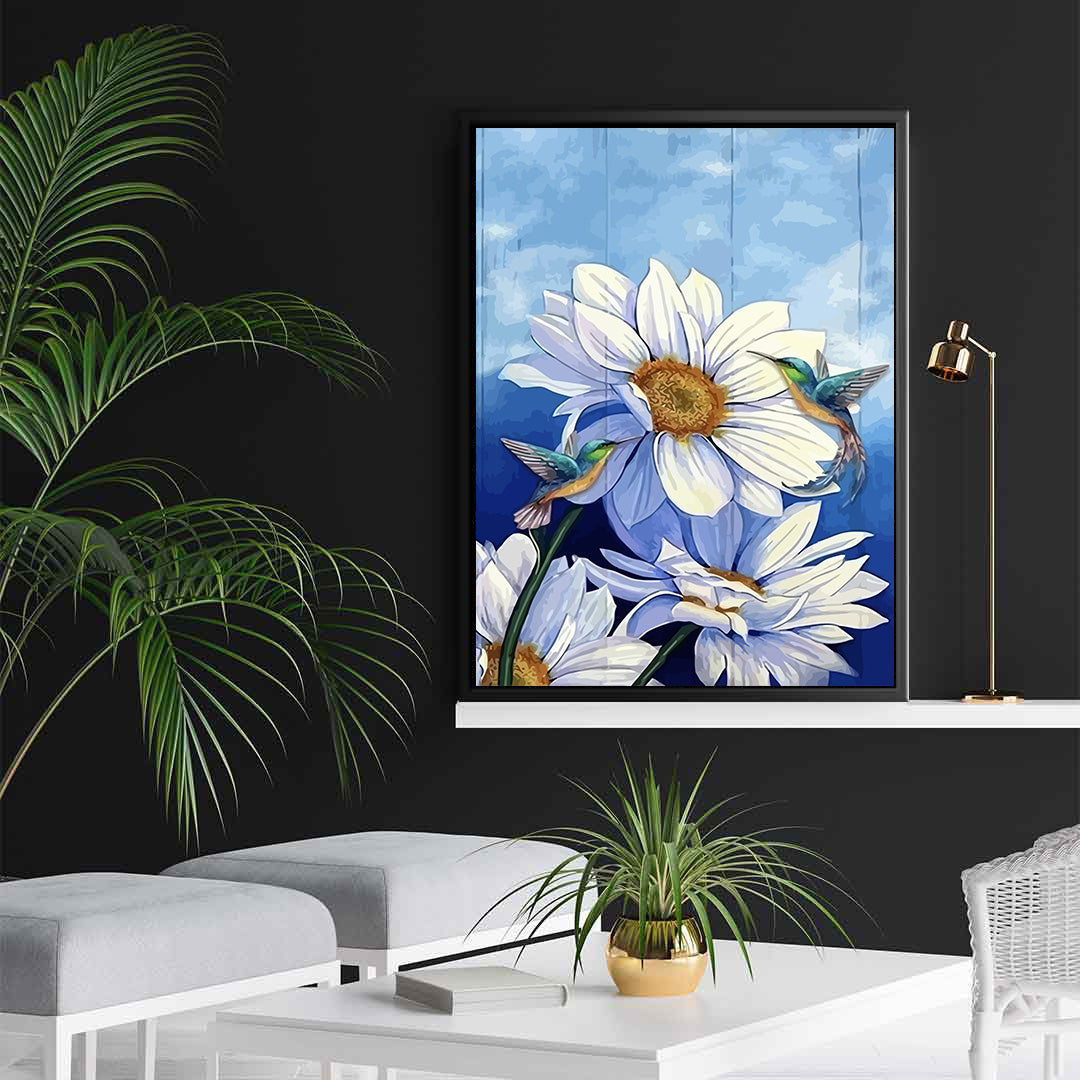 Pictura pe Numere Floricele si Pasarele 6477