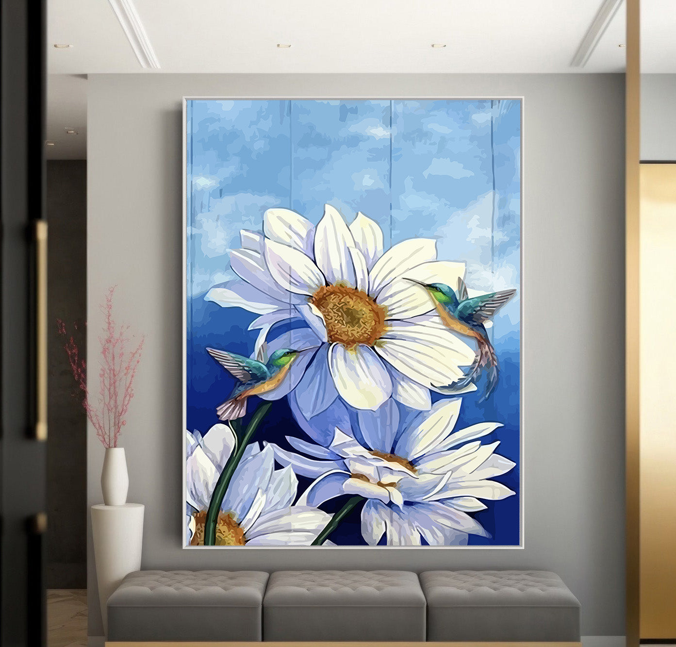 Pictura pe Numere Floricele si Pasarele 6477
