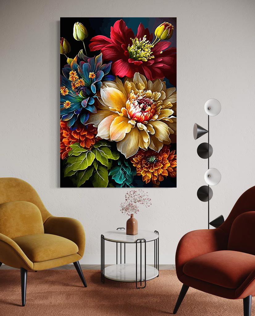 Pictura pe Numere Floricele Multicolore 6478