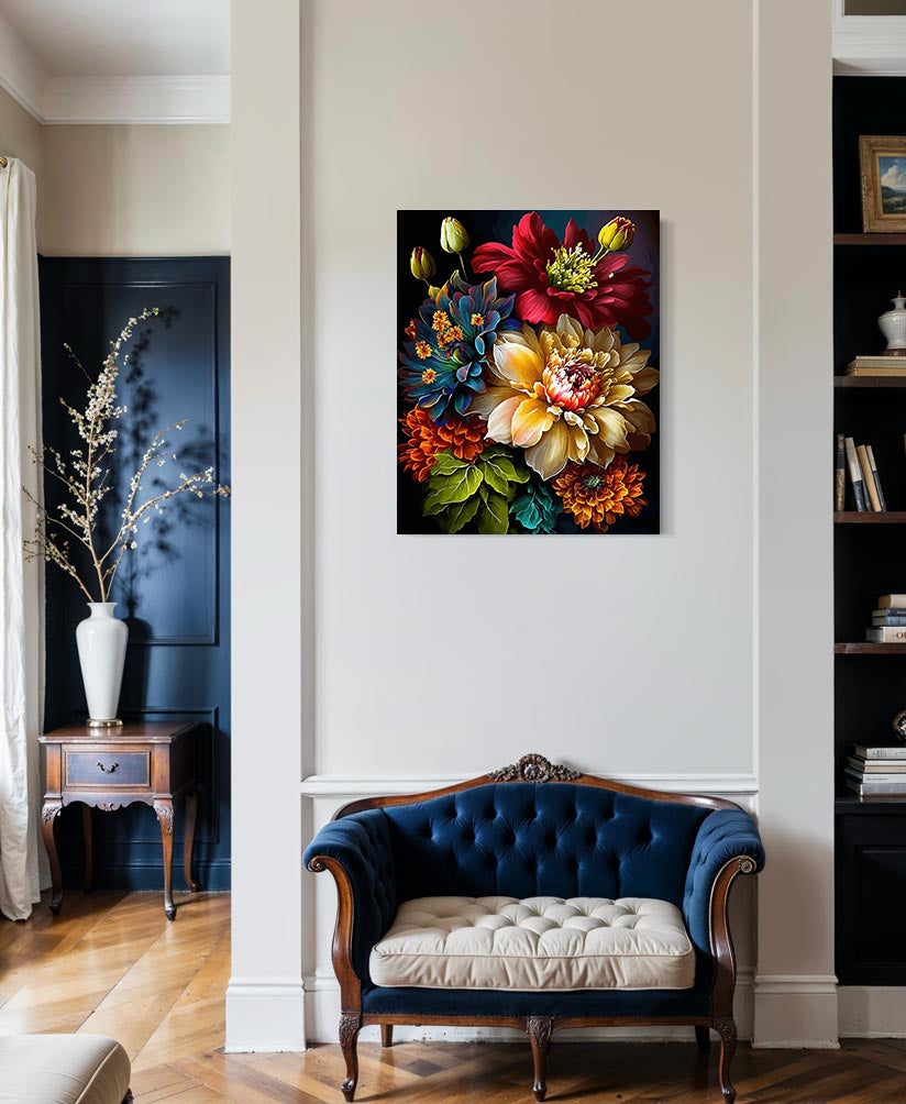 Pictura pe Numere Floricele Multicolore 6478