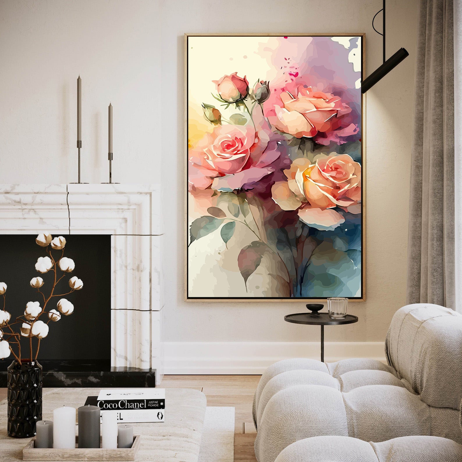 Pictura pe Numere Trandafiri Roz 6479