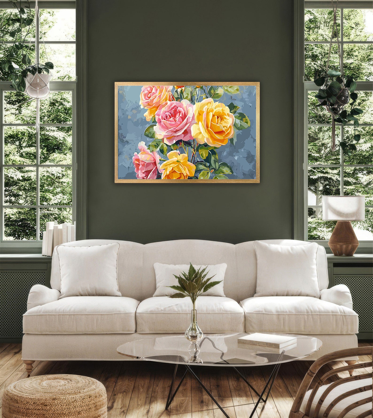 Pictura pe Numere Trandafiri Multicolori 6484