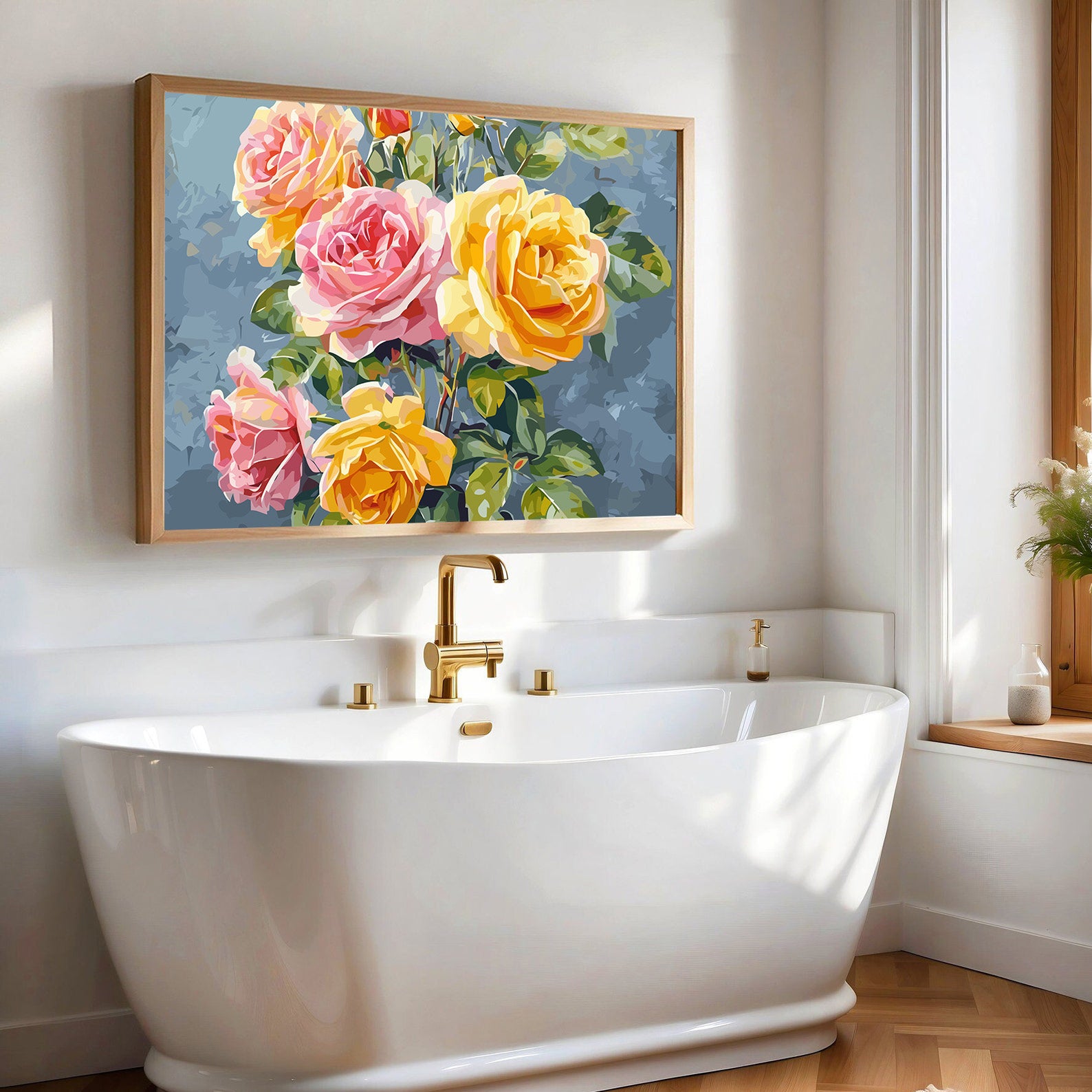 Pictura pe Numere Trandafiri Multicolori 6484