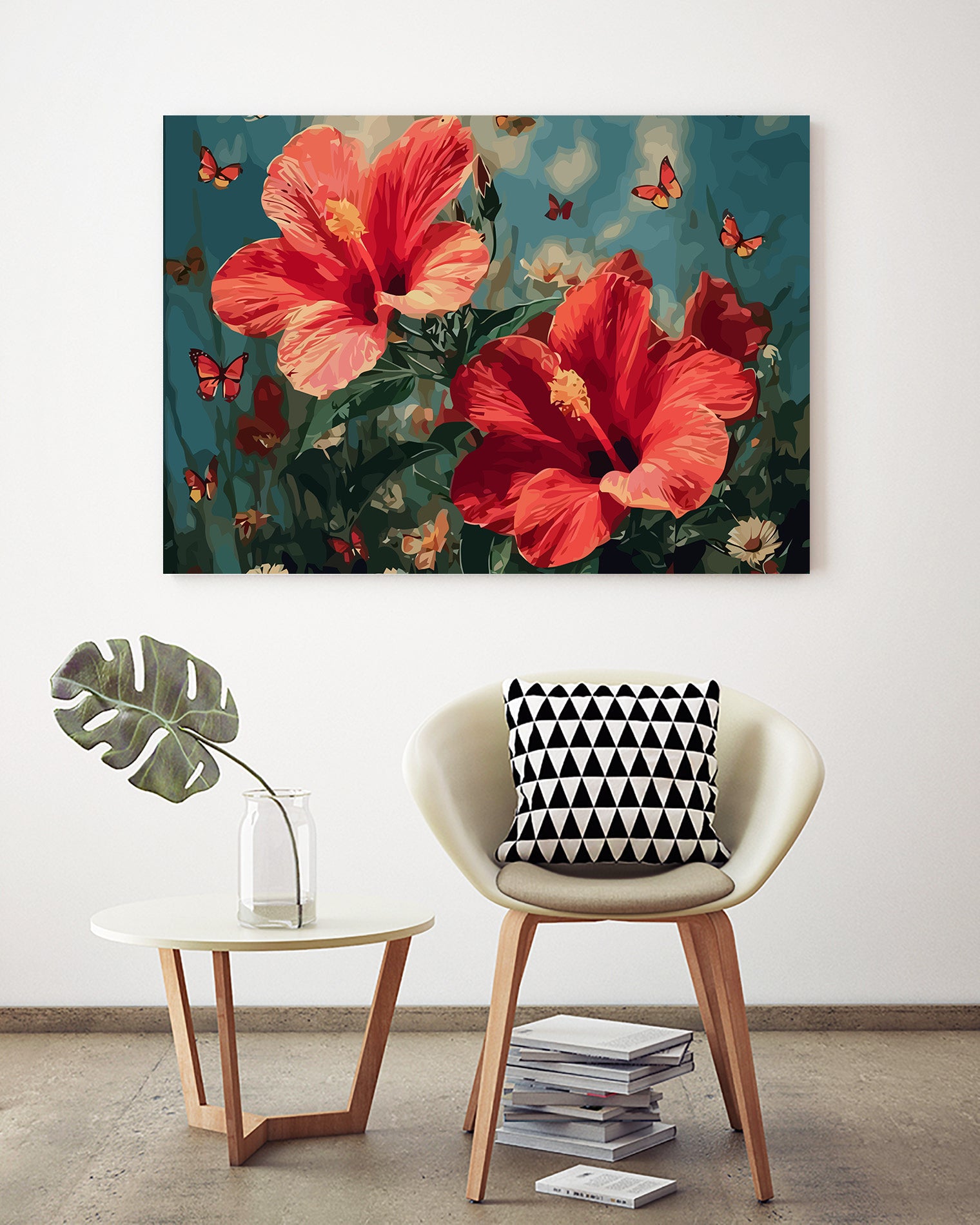 Pictura pe Numere Hibiscus Roz 6488