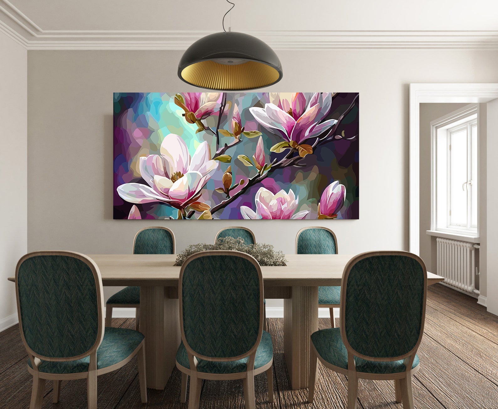 Pictura pe Numere Magnolie Roz 6490