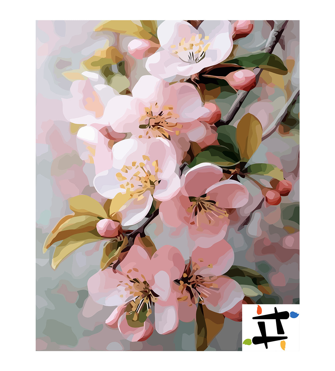Pictura pe Numere Floare de Cires 6496