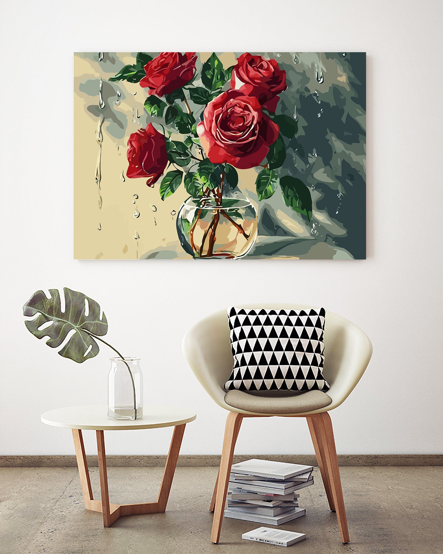 Pictura pe Numere Buchet de Trandafiri Rosii 6508