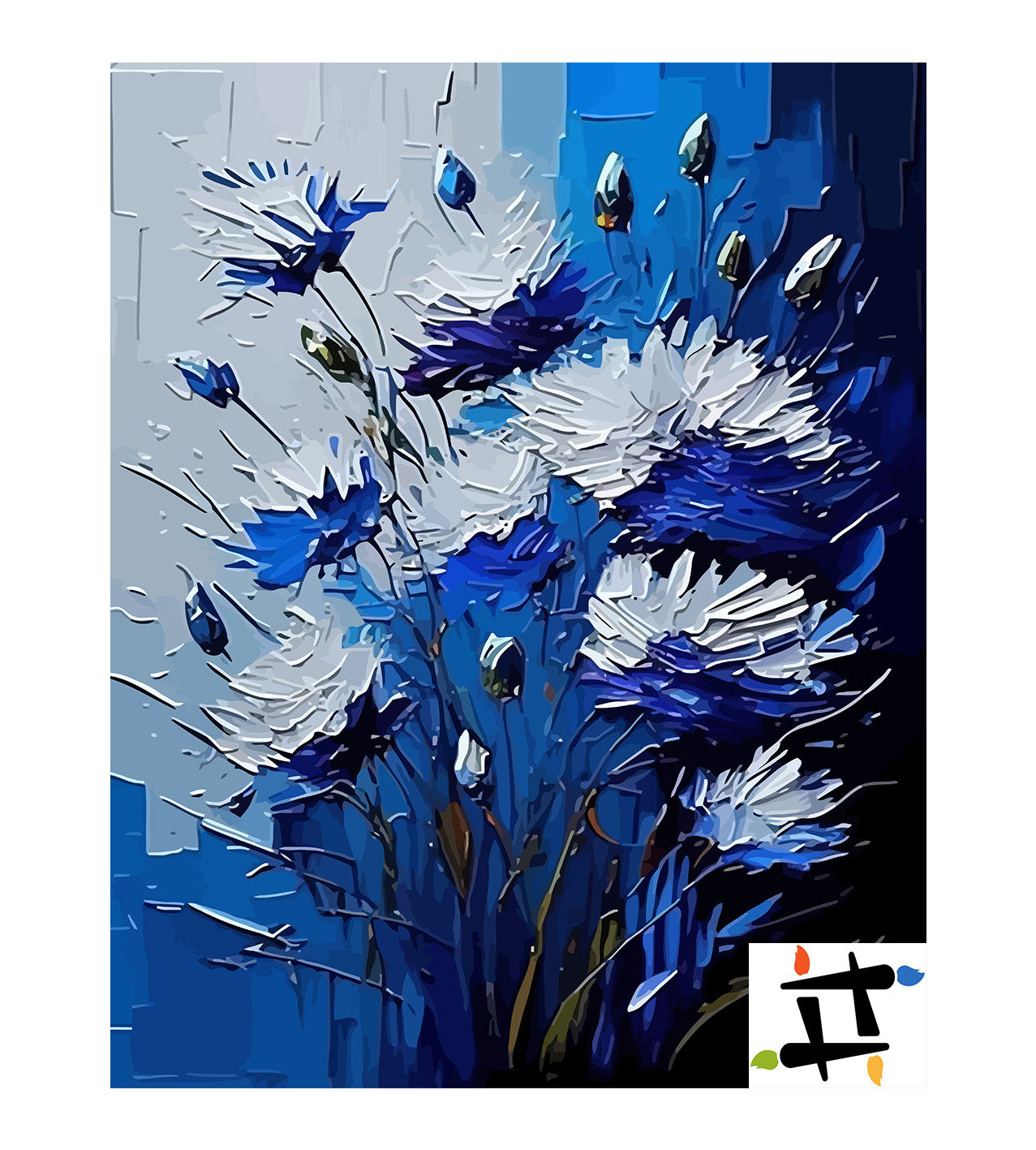 Pictura pe Numere Floarea Albastra 6511
