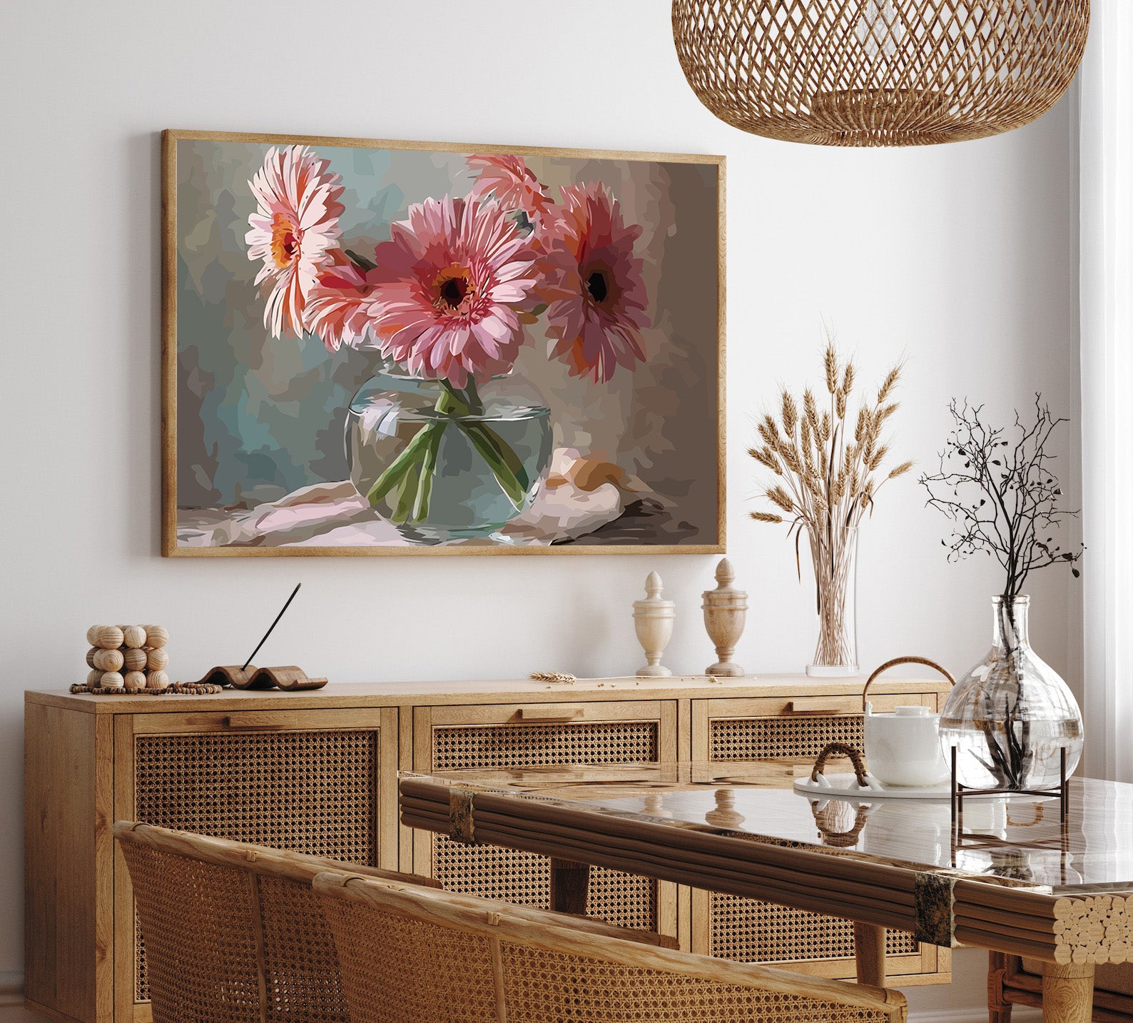 Pictura pe Numere Crizanteme Pastelate 6515
