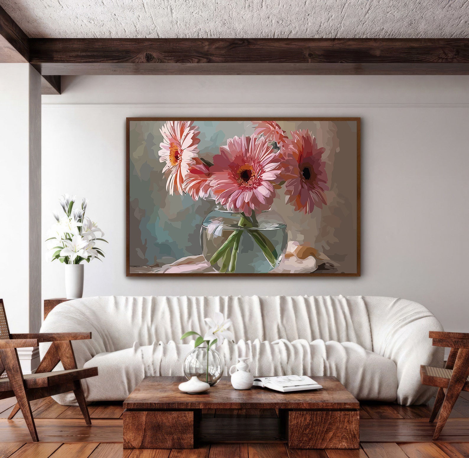 Pictura pe Numere Crizanteme Pastelate 6515