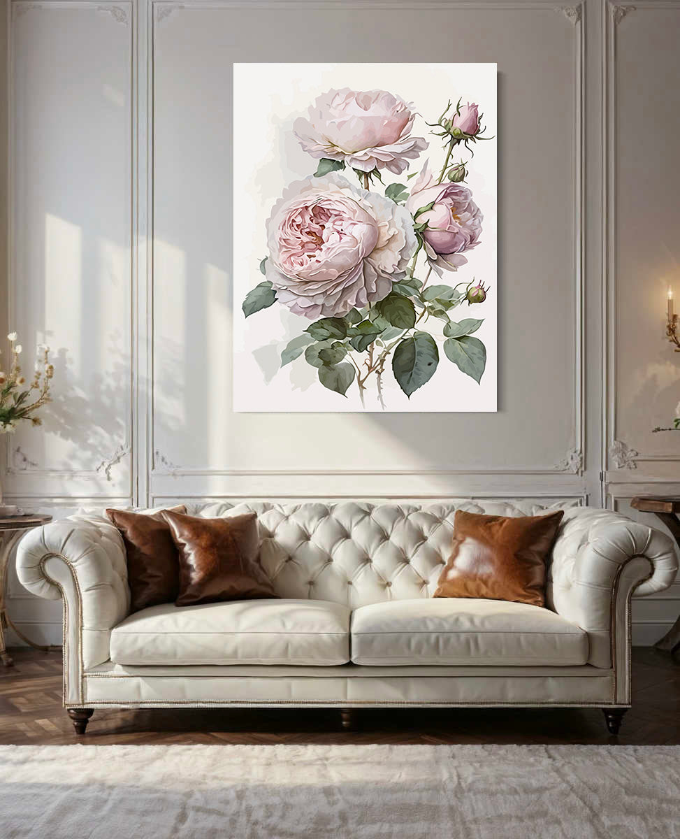 Pictura pe Numere – Bujori roz 6528