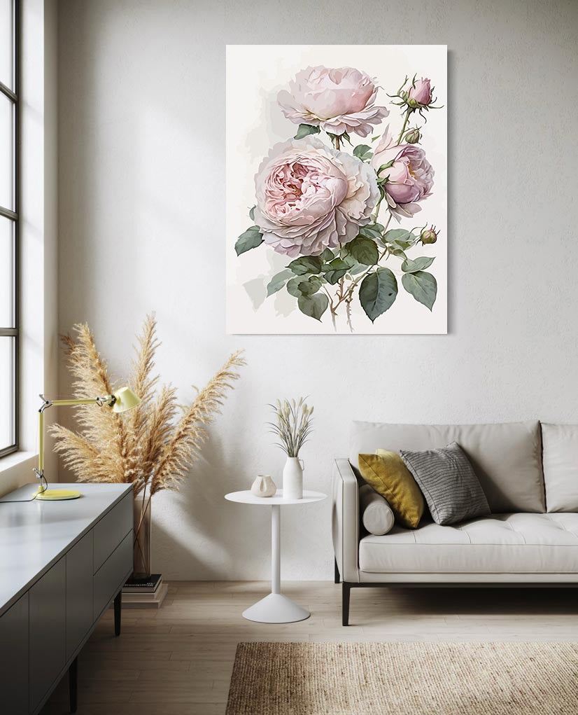 Pictura pe Numere – Bujori roz 6528