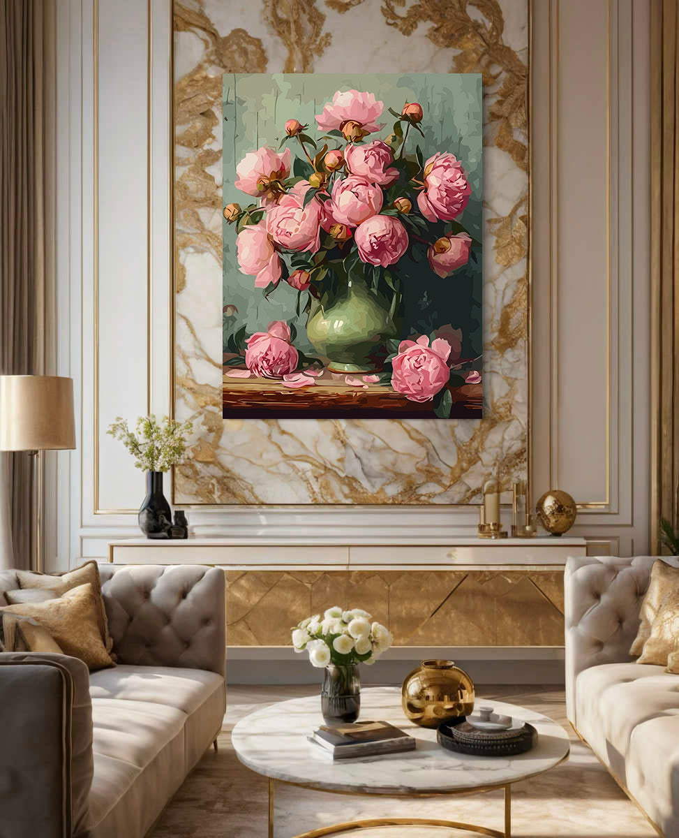 Pictura pe Numere – Bujori delicati 6531