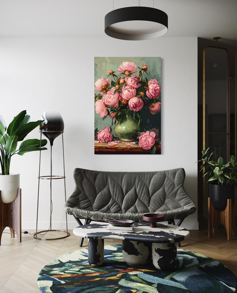 Pictura pe Numere – Bujori delicati 6531