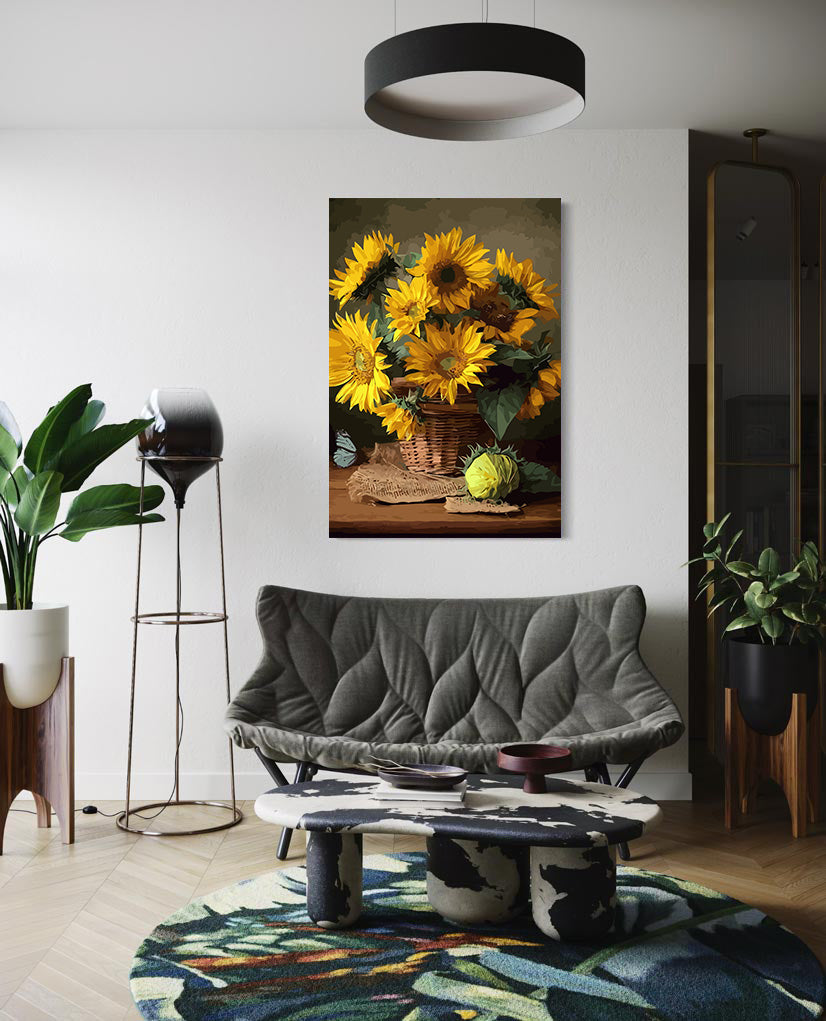 Set Pictură pe numere – Floarea Soarelui în coș 6535