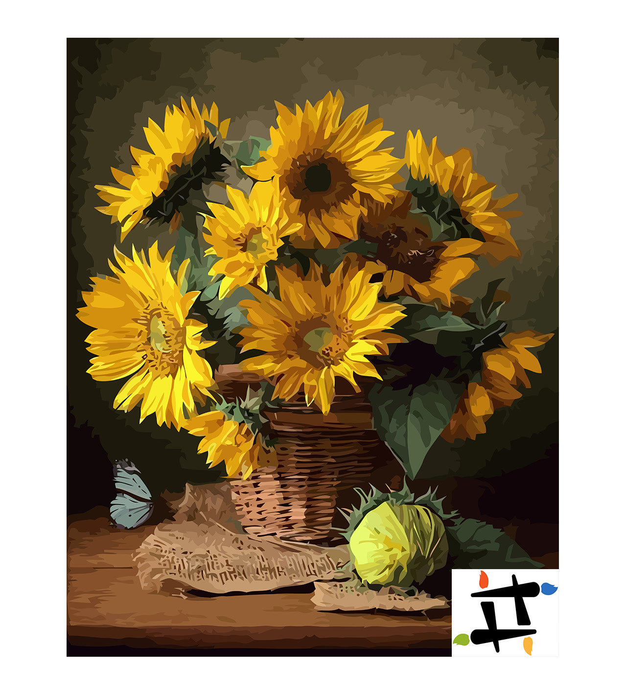 Set Pictură pe numere – Floarea Soarelui în coș 6535