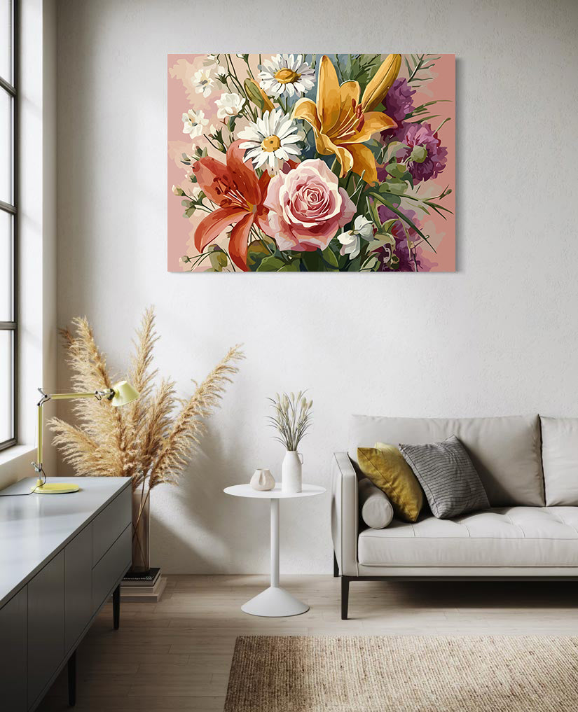 Pictura pe Numere – Buchet Colorat 6538