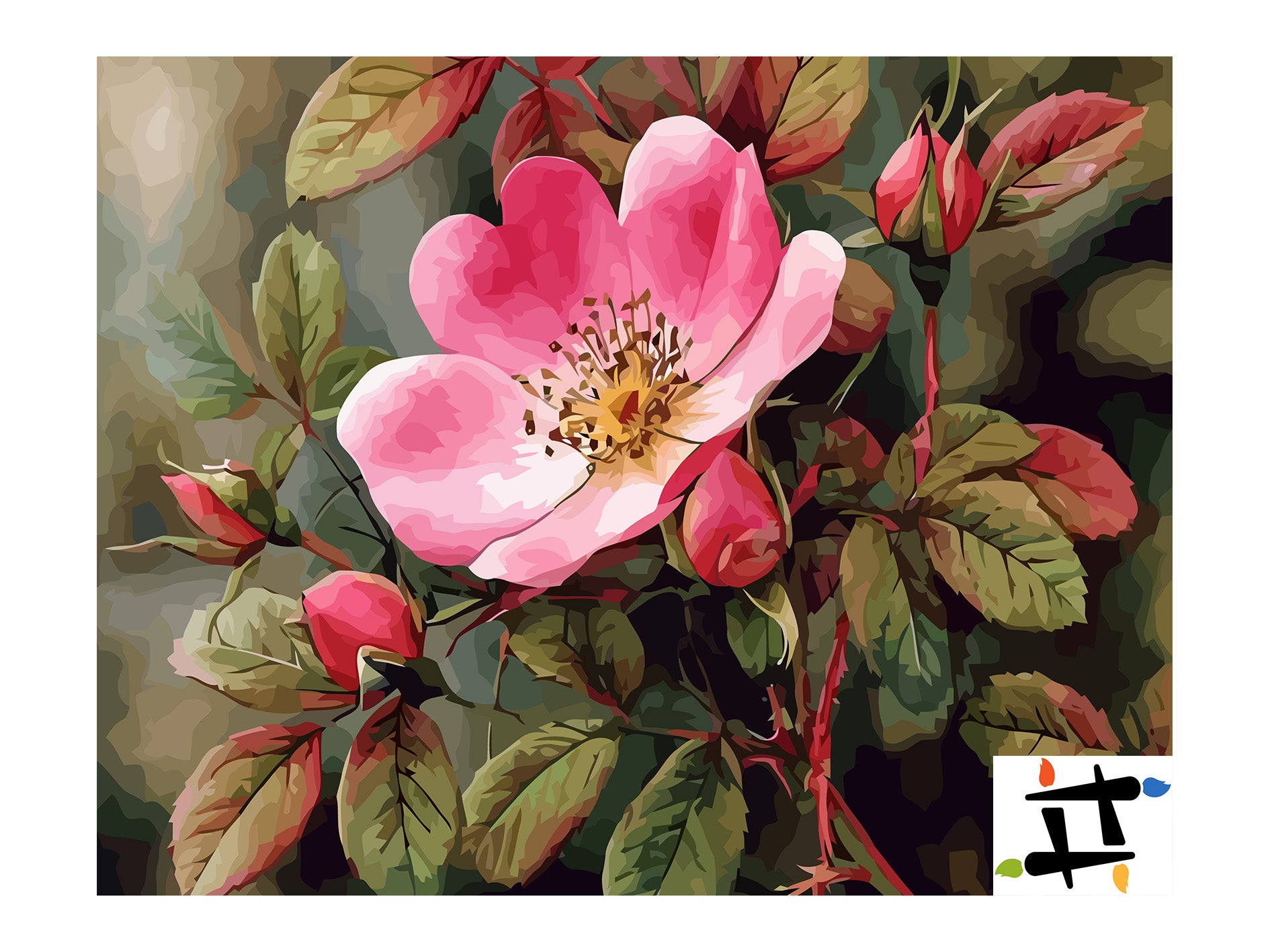 Pictura pe Numere – Maces in plina floare 6539