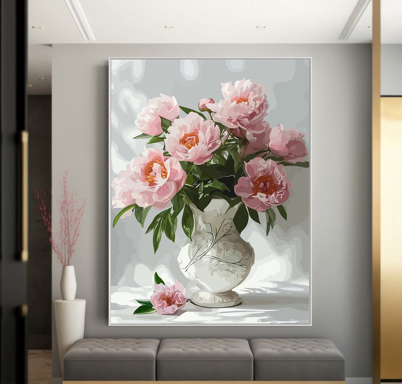 Pictura pe Numere – Bujori in Portelan 6546