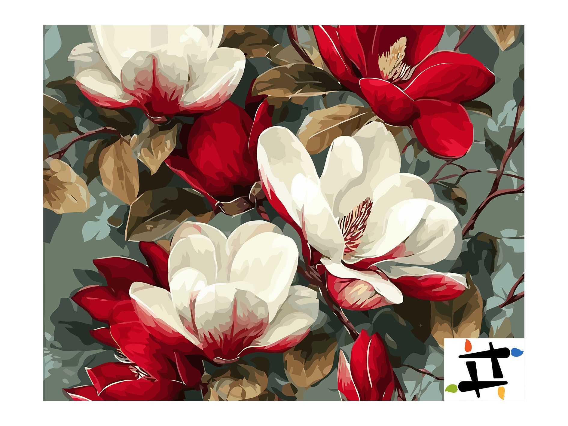 Pictura pe Numere – Magnolii Rubinii 6548