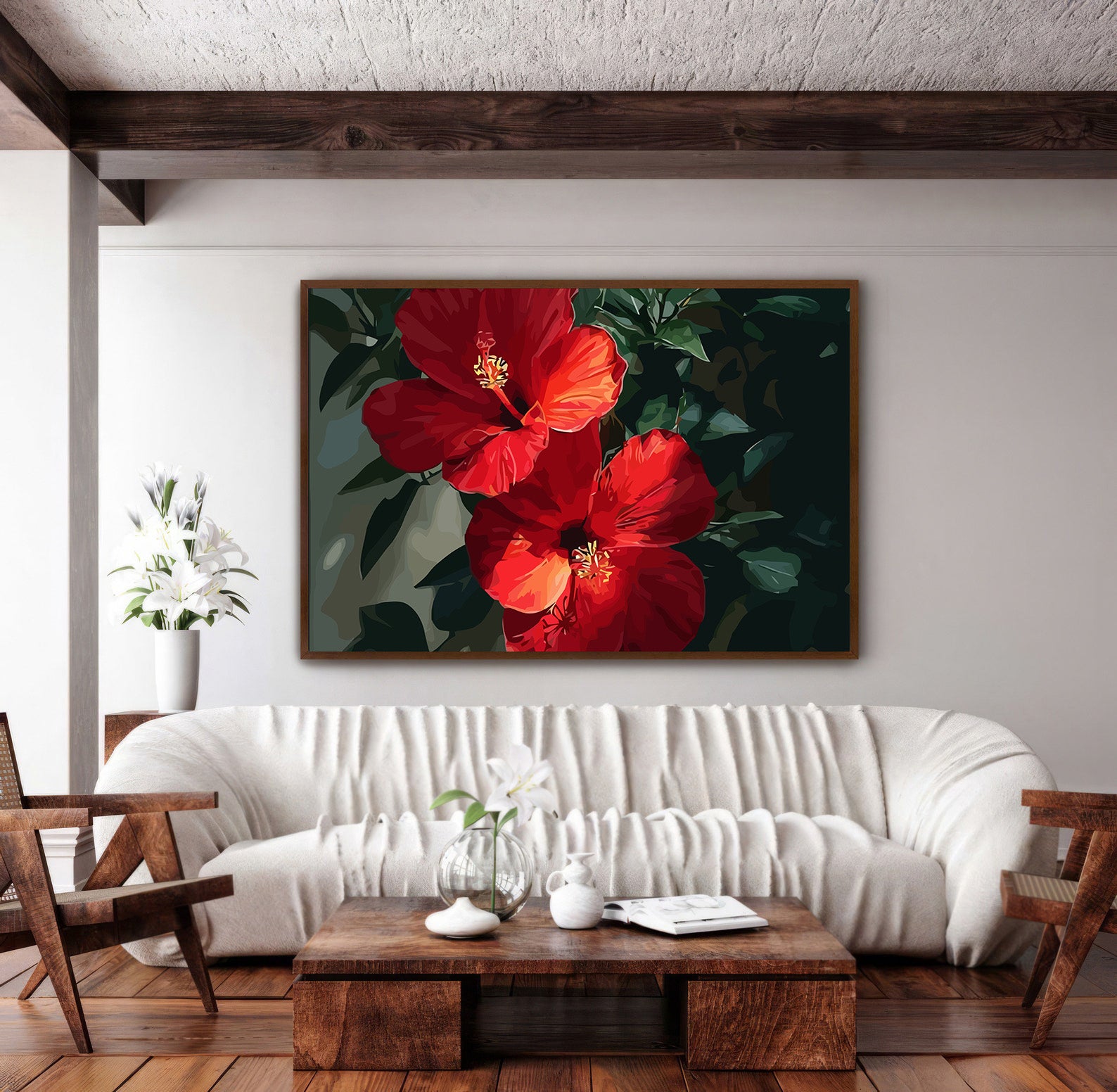 Pictura pe Numere – Rosu de Hibiscus 6562
