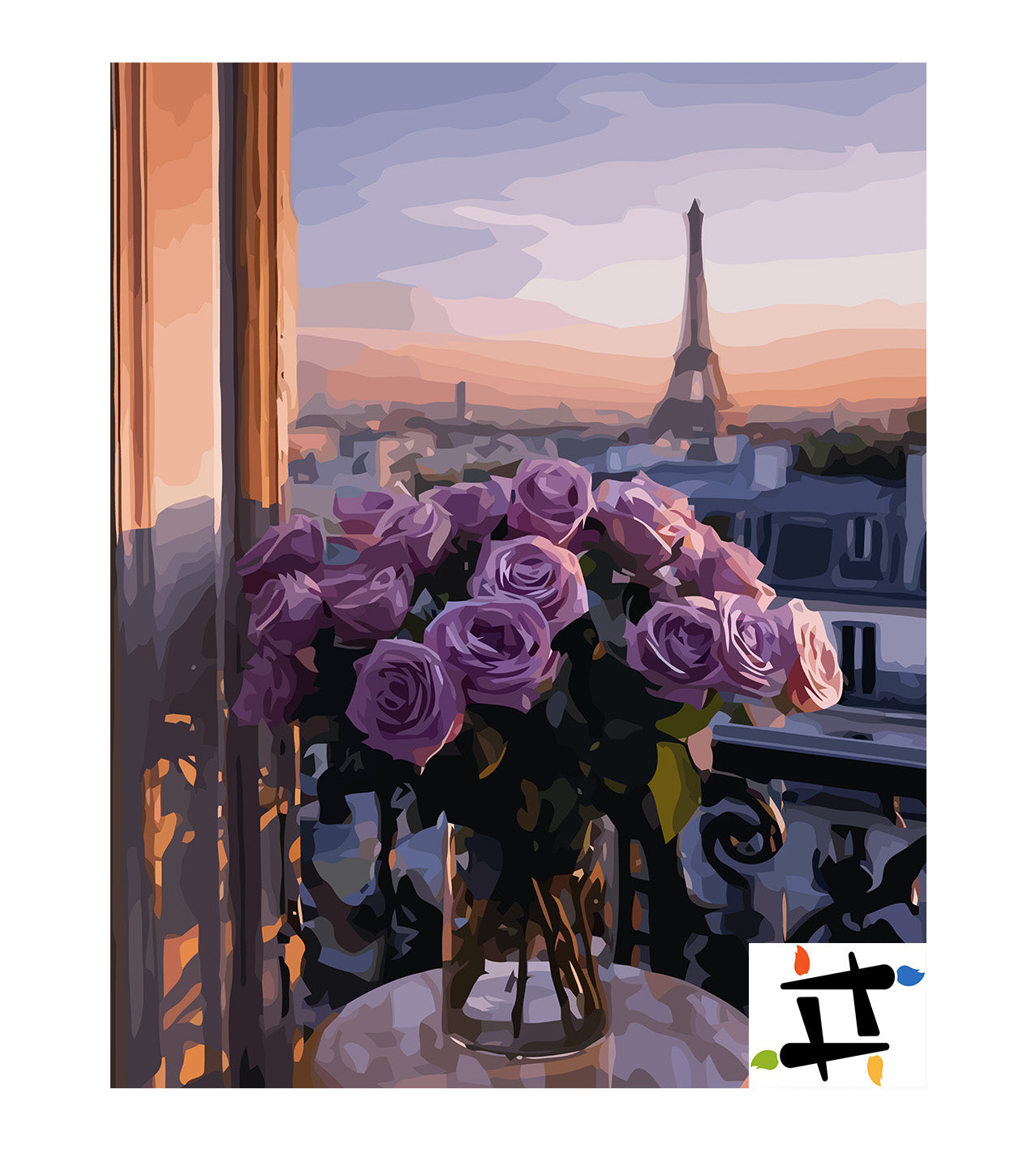 Pictura pe Numere – Amurg violet la Paris 6585