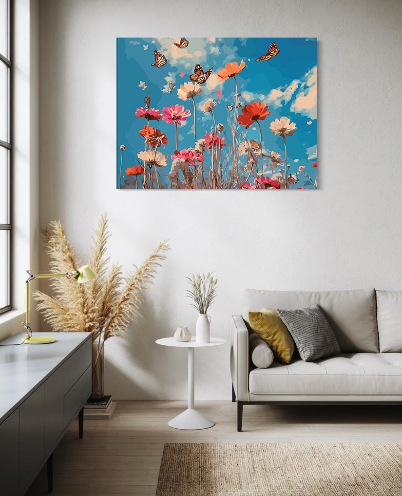 Pictura pe Numere – Dansul fluturilor in azur 6625