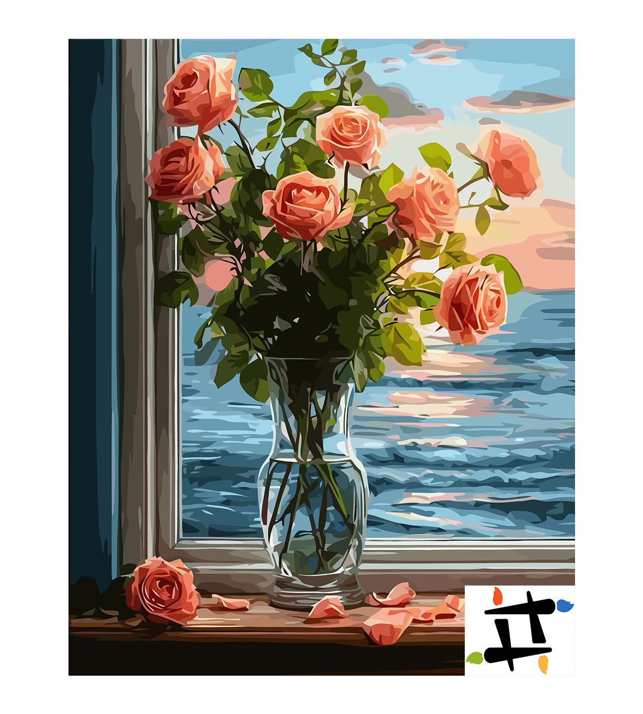 Set Pictură pe numere – Apusul din fereastră 6627